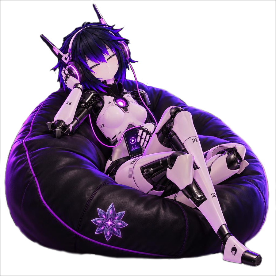 C1F3R relaxing, listening to headphones